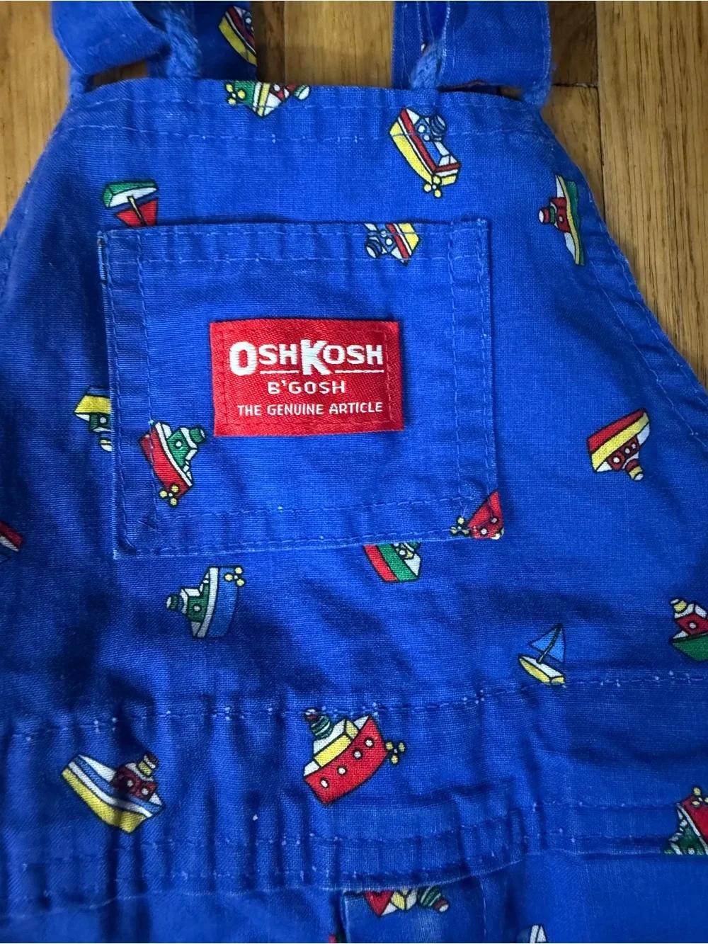 Vintage OshKosh B'gosh 2T Sailboat print overalls